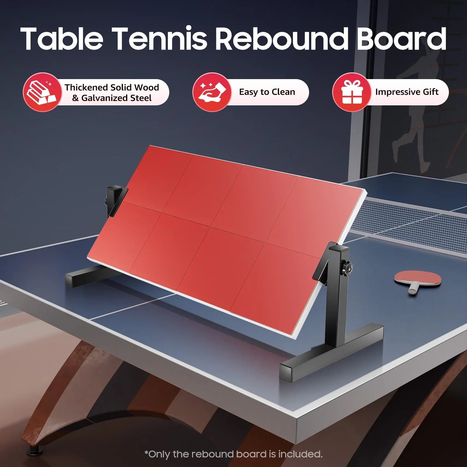Table Tennis Bounce Board, Table Tennis Bounce Board, Table Tennis Bounce Board with 8 Rubber Blocks, 360° Adjustable Angle